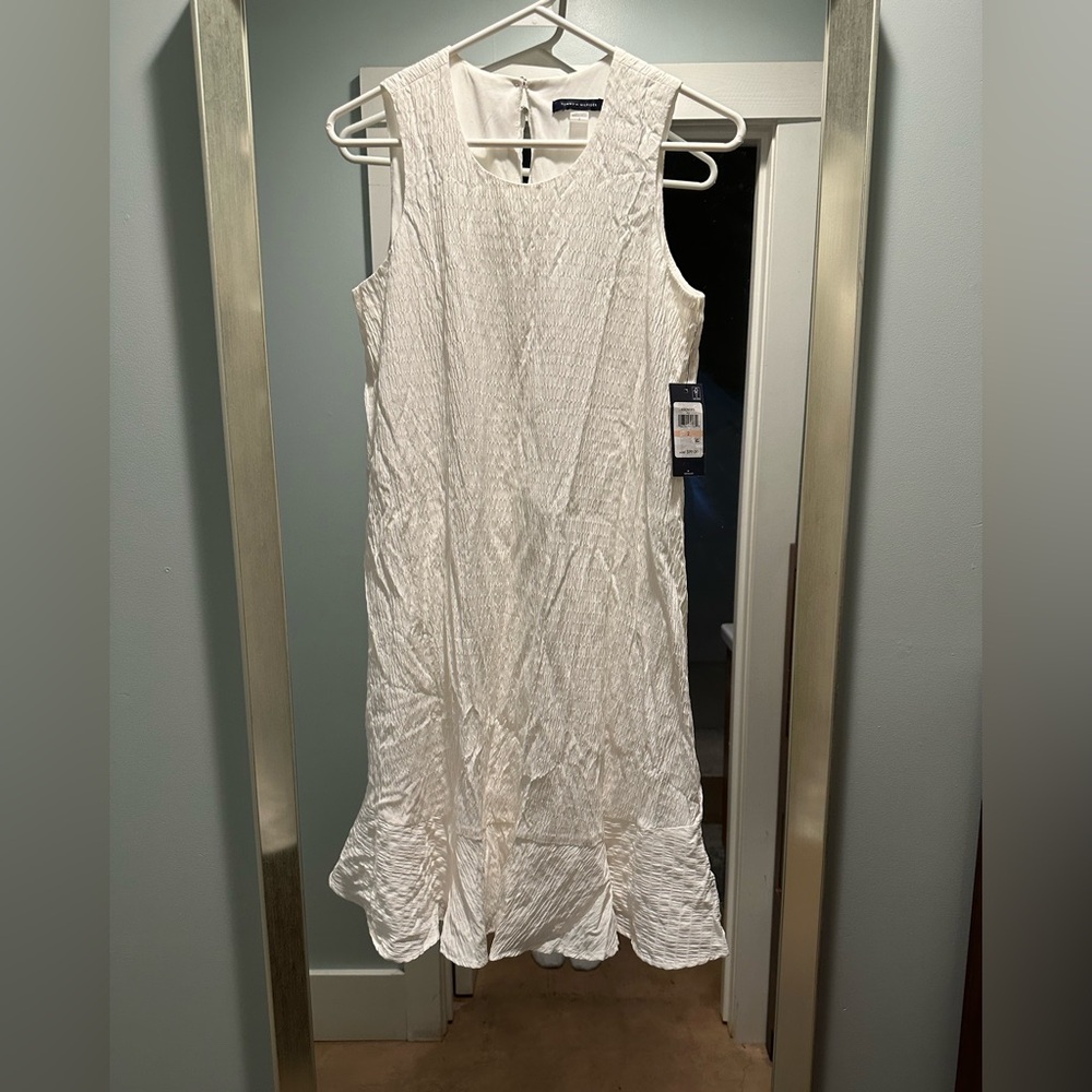 Tommy Hilfiger White Sleeveless Midi Sundress